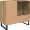 A product shot of a cabinet base with one open compartment and black metal legs. Podgląd zdjęcia produktu