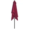 vidaXL Ombrellone con palo in metallo 300x200 cm Rosso Anteprima dell’immagine prodotto 14