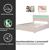 Čalouněná postel Merax 140 x 200 cm s LED osvětlením, Náhled obrázku produktu 4