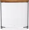 A clear, empty cylindrical container with a bamboo lid. Náhled obrázku produktu