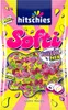 A bag of Hitschies Softi Juizzy Mix chewy candies with a liquid center. Voir les images du produit