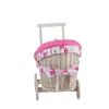 Luna Puppenwagen Und Puppenwiege Aus Weide Bordüre In Rosa Produktbild-Vorschau 7