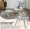 Merax Schaukelstuhl Relaxsessel mit Fußhocker, Patchwork Produktbild-Vorschau 8