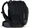 Side view of a black backpack with gray checkered accents. Podgląd zdjęcia produktu
