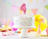 Folienballon für Torte, Zahl 4, rosa, 1 Stk. Produktbild-Vorschau 2