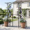 KOMFOTTEU Rosenbogen mit Tür, Gartenbogen aus Metall mit Produktbild-Vorschau 7