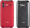 Two Doro mobile phones, one red and one gray, are shown side-by-side against a white background. Náhľad obrázku produktu