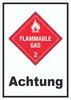Schild Entzündliche Gase Achtung Flammable Gas Flamme Produktbild-Vorschau 1