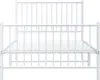 A white metal bed frame shown from the front. Náhled obrázku produktu