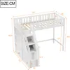 MODFU Hochbett 90x200cm mit Rausfallschutz, Etagenbett Produktbild-Vorschau 7