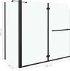 Badewannenaufsatz 2-fach Faltbar ESG 120x68x130 cm Schwarz Produktbild-Vorschau 7
