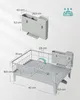 Collage showing a dish drying rack and a knife block with dimensions and weight capacity. Náhled obrázku produktu
