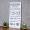 Wandbild 20x40cm Hausordnung Spruch Wandschild Danke Träume Produktbild-Vorschau 4