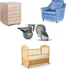 A collage of furniture items and casters on a white background. Produktbild-Vorschau