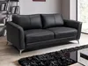 Ledersofa 3-Sitzer - Schwarz mit grauer Ziernaht - BATUCO Produktbild-Vorschau 7