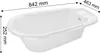 A white baby bathtub with dimensions indicated. Produktbild-Vorschau