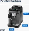 A DeLonghi coffee machine with dimensions indicated. Voir les images du produit