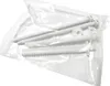 A set of white plastic toilet flush buttons and mounting hardware are shown inside a clear plastic bag. Anteprima dell’immagine prodotto