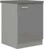 Meuble bas de cuisine 1 porte 60 cm RONG - gris / gris Voir les images du produit 1