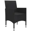 vidaXL 3-tlg. Bistro-Set Poly Rattan und Hartglas Schwarz - Produktbild-Vorschau 7