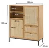 CALICOSY - Buffet Haut avec Façades en Rotin Naturel - L100 Voir les images du produit 7