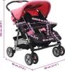 vidaXL Zwillingskinderwagen Rosa und Schwarz Stahl Produktbild-Vorschau 7