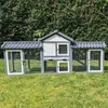 Kaninchenstall Picasso grau_weiss mit PVC Welldach Produktbild-Vorschau 2