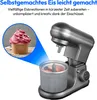 A kitchen mixer with an ice cream bowl attachment and a cup of ice cream. Produktbild-Vorschau