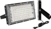 A floodlight and its adjustable bracket are shown against a white background. Produktbild-Vorschau