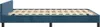 A side view of a dark blue velvet bed frame with a wooden slat mattress support, shown against a white background. Podgląd zdjęcia produktu