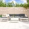 vidaXL 7-tlg. Garten-Lounge-Set mit Kissen Weiß Massivholz Produktbild-Vorschau 2
