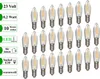 A collection of LED filament light bulbs arranged in rows, with descriptive text labels on the left side of the image. Produktbild-Vorschau