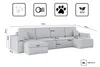 A diagram showing the dimensions of a sectional sofa. Podgląd zdjęcia produktu