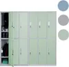 A metal locker cabinet with 12 compartments, shown in a light green color. Produktbild-Vorschau