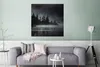 MuchoWow® Poster Wald - Nebel - Schwarz - Weiß 75x75 cm - Produktbild-Vorschau 5