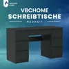 VBChome Schreibtisch 130 x 50 x 76 cm Schwarz Schreibtisch Produktbild-Vorschau 2
