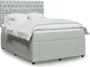 Design Boxspringbett mit Matratze Hellgrau 140x190 cm Samt, Produktbild-Vorschau 1