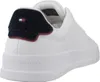 A close-up side view of a white Tommy Hilfiger sneaker. Voir les images du produit