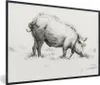 MuchoWow® MuchoWow® Gerahmtes Poster Stehendes Schwein im Produktbild-Vorschau 1