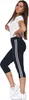 Damen Leggings 3/4 Lampas High Waist Blickdicht Schwarz Produktbild-Vorschau 3