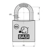 BASI VHS V55, Herkömmliches Vorhängeschloss, Tastensperre, Produktbild-Vorschau 3