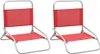 vidaXL Klappbare Strandstühle 2 Stk. Rot Stoff Produktbild-Vorschau 7