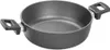A dark gray pot with two black handles is shown against a white background. Produktbild-Vorschau