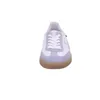 A single white and light gray sneaker with a brown sole is shown from the front. Voir les images du produit