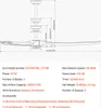 A technical diagram and specification list for a ceiling fan. Voir les images du produit