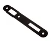 A black metal plate with two rectangular cutouts and two screw holes, isolated on a white background. Produktbild-Vorschau