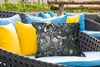 MuchoWow® Outdoor Kissen - Blumen - Tukan - Blätter - 50x30 Produktbild-Vorschau 4