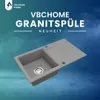 VBChome Granitspüle 76 x 44 cm Grau mit Armatur Produktbild-Vorschau 8