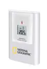 A white digital hygro-thermo sensor with a display screen and the National Geographic logo. Produktbild-Vorschau