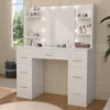 Schminktisch mit Spiegel und Beleuchtung + 7 Schubladen Produktbild-Vorschau 10